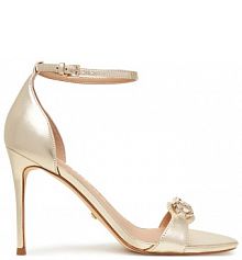 Sandały na obcasie Guess złote