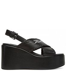 Sandały na obcasie KARL LAGERFELD czarne