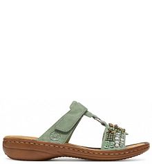 Klapki Rieker zielone damskie