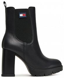 Botki na obcasie Tommy Jeans czarne