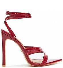 Sandały na obcasie DeeZee czerwone