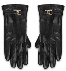 Rękawiczki skórzane Liu Jo czarne