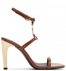 Sandały na obcasie KARL LAGERFELD brązowe