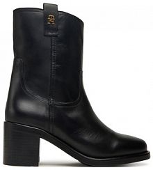 Botki na obcasie Tommy Hilfiger czarne