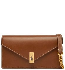 Torebka listonoszka Polo Ralph Lauren brązowa