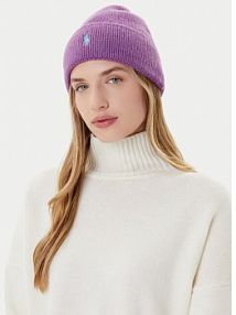Czapka zimowa Polo Ralph Lauren fioletowa damska