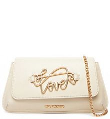 Torebka wieczorowa LOVE MOSCHINO écru