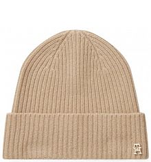 Czapka zimowa Tommy Hilfiger beżowa damska