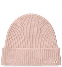 Czapka zimowa Tommy Hilfiger różowa damska