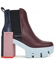 Botki na obcasie United Nude bordowy