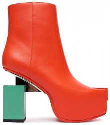 Botki na obcasie United Nude pomarańczowe