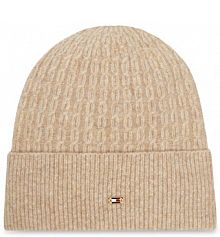 Czapka zimowa Tommy Hilfiger brązowa damska