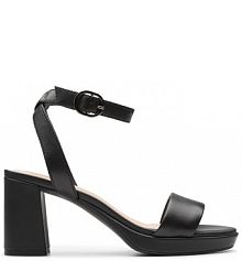 Sandały na obcasie Clarks czarne