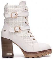 Botki na obcasie Mustang białe