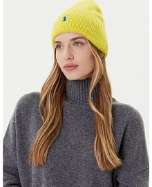 Czapka zimowa Polo Ralph Lauren żółta damska