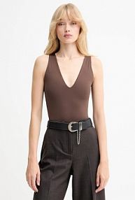 Top bardot  brązowy damski 60038TB