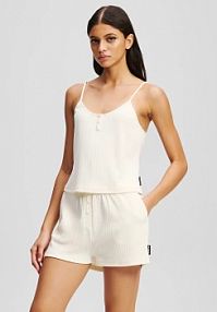 Piżama Karl Lagerfeld  beżowa damska A3W45006