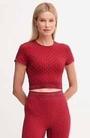 T-shirt Calvin Klein Underwear  bordowy damski LV00QF8487