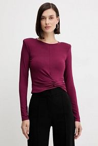 Longsleeve Simona Corsellini  bordowy damski A25CPTS00101