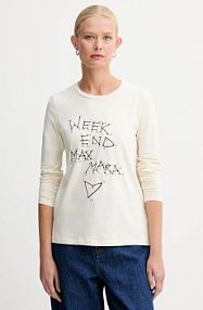 Longsleeve Weekend Max Mara  beżowy damski 2525946032600