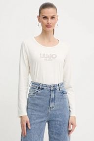 Longsleeve Liu Jo  beżowy damski TF5169.JS003