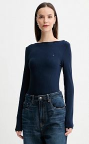 Longsleeve Tommy Hilfiger  granatowy damski WW0WW47309