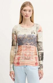 Longsleeve Desigual  beżowy damski 25WWTK33