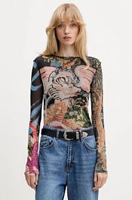 Longsleeve Desigual  czarny damski 25WWTK39