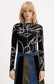 Longsleeve Desigual  czarny damski 25WWTK49