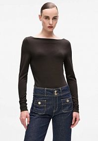 Longsleeve Karl Lagerfeld  brązowy damski A4W17045