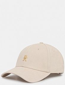 Czapka z daszkiem Tommy Hilfiger  beżowa damska AW0AW17631