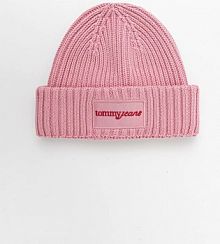 Czapka zimowa Tommy Jeans  różowa damska AW0AW17909