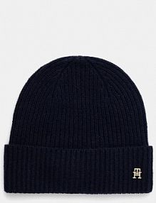 Czapka zimowa Tommy Hilfiger  granatowa damska AW0AW17772