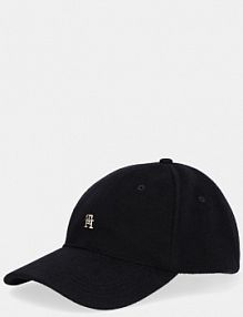 Czapka z daszkiem Tommy Hilfiger  czarna damska AW0AW17773