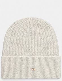 Czapka zimowa Tommy Hilfiger  beżowa damska AW0AW17776