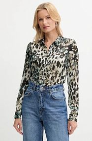 Koszula z długim rękawem Guess  czarna W5YH0X.WDW82