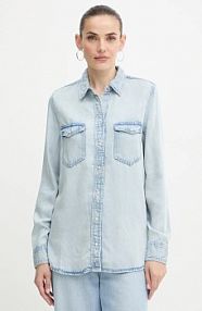 Koszula z długim rękawem Guess  niebieska W5YH33.D4N61