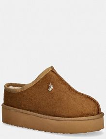 Kapcie U.S. Polo Assn.  brązowe damskie VERA001W.EH1