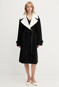 Płaszcz Karl Lagerfeld  czarny damski A3W15010