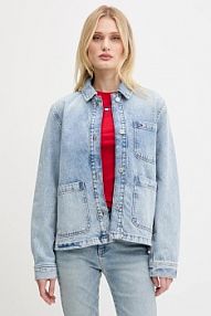 Kurtka jeansowe Tommy Jeans  niebieska damska DW0DW21411