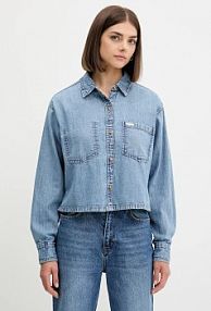 Koszula z długim rękawem Guess Jeans  niebieska W5YH0D.D5M86