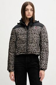 Kurtka puchowa Tommy Jeans  brązowa damska DW0DW21967