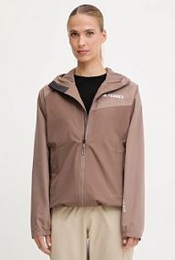 Kurtka przeciwdeszczowa adidas Terrex  brązowa JN0857