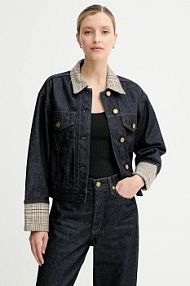 Kurtka jeansowe rag & bone  czarna damska RJ1025FORMR