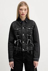 Kurtka jeansowe Karl Lagerfeld Jeans  czarna damska A4W14012