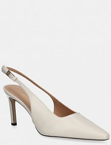 Sandały na obcasie Tommy Hilfiger  beżowe FW0FW08636