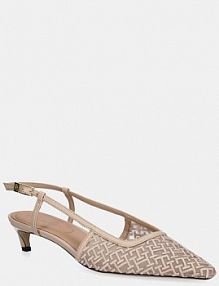 Sandały na obcasie Tommy Hilfiger  beżowe FW0FW08746