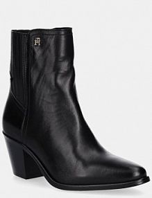 Botki na obcasie Tommy Hilfiger  czarne FW0FW08890