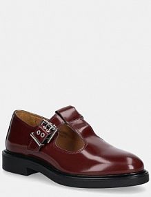 Półbuty sznurowane Bianco  bordowy damskie 11251971