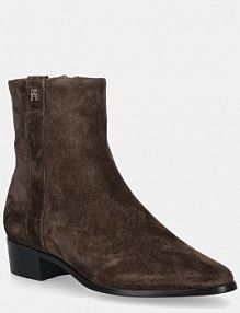 Botki na obcasie Tommy Hilfiger  brązowe FW0FW08981